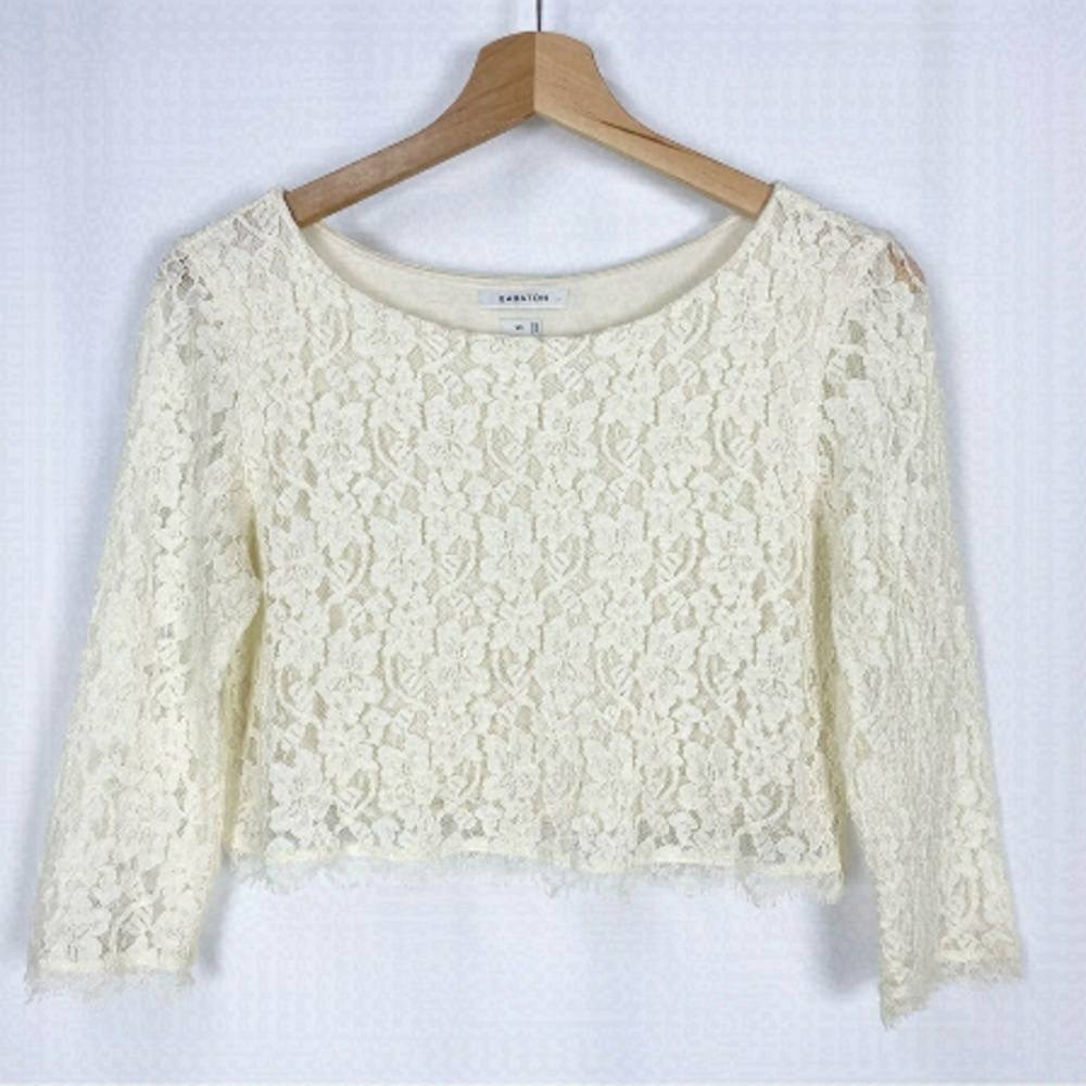 Aritzia Babaton Lace Stuart Blouse Boho Cream Size Xs Romantic